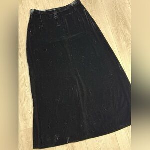 Vtg MaxMara Weekend Silk Black Velvet Skirt Flare Cocktail Draped Sz.40(VTG)